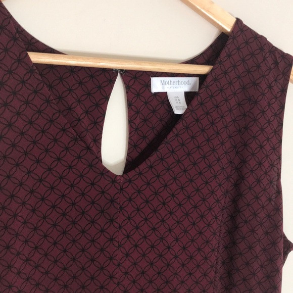 Motherhood Maternity Midi Dress Burgundy SZ Large - Picture 2 of 16